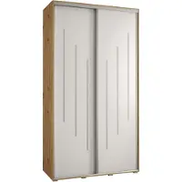 MEBLE KRYSPOL Davos 8 Schrank, zwei Türen - 235,2x140x45 cm - Artisan Weiß Silber