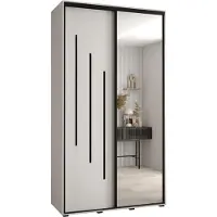 MEBLE KRYSPOL Davos 9 Schrank, zwei Türen - 235,2x140x45 cm - Weiß Weiß Schwarz