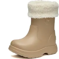 Ladeheid x Camminare Gummistiefel Kinder aus leichtem EVA warm gefüttert wasserdicht und sicher geführt durch rutschfeste Sohle ideal für kalte Tage und Schnee LA-CA-19 (Camel, 30/31 EU)
