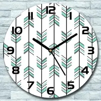 Coloray Wanduhr aus Glas Rund fi 30 Pfeil schwarz-weiß Quarz Deko Schlafzimmer Büro