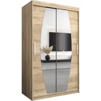 MEBLE KRYSPOL Kleiderschrank, Schiebetürenschrank Schlafzimmer, Schrank mit Spiegel ELYPSE 120 cm