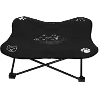 Meoiruery Hundebett mit Aufbewahrungstasche, robustes, waschbares Hundebett für kleine Hunde und Katzen, geeignet für Camping, Reisen und Zuhause, Schwarz