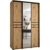 MEBLE KRYSPOL Cannes 11 Schrank mit 3 Schiebetüren - 205,2x160x45 cm - Artisan Artisan Schwarz