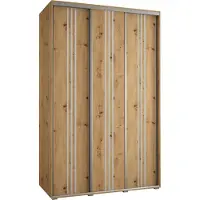 MEBLE KRYSPOL Davos 6 Schrank, drei Türen - 235,2x150x60 cm - Artisan Artisan Silber