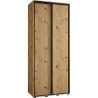 MEBLE KRYSPOL Davos 1 Schrank, zwei Türen - 235,2x120x45 cm - Artisan Artisan Schwarz