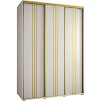 MEBLE KRYSPOL Davos 6 Schrank, drei Türen - 235,2x170x60 cm - Weiß Weiß Gold
