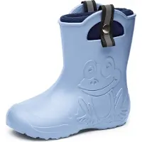 Ladeheid Kinder Federleichte Gummistiefel Thermo Fütterung Mädchen Jungen Rutschfest Regenstiefel Kinder Regenschuhe LA-CA-Frog245 (Gelb, 34/35 EU)