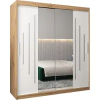 MEBLE KRYSPOL Kleiderschrank, Schiebetürenschrank Schlafzimmer, Schrank mit Spiegel YORK 1 180 cm