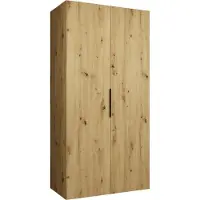 MEBLE KRYSPOL , Kleiderschrank, Schrank 100 cmx202x52, Artisan Eiche, Schwarz