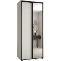 MEBLE KRYSPOL Davos 3 Schrank, zwei Türen - 235,2x100x45 cm - Weiß Weiß Schwarz