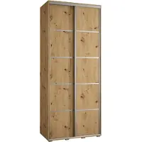 MEBLE KRYSPOL Davos 4 Schrank, zwei Türen - 235,2x100x60 cm - Artisan Artisan Silber