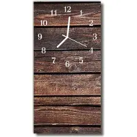 Tulup Glasuhr Wanduhr Küchenuhr Echt-Glas 30x60 Holz Braun