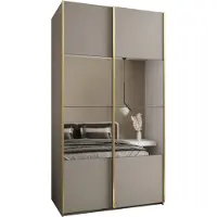 MEBLE KRYSPOL LUX 4 Schrank - 245,5x130x64cm - Kaschmir, Kaschmir, Gold