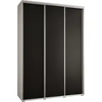 MEBLE KRYSPOL Davos 1 Schrank, drei Türen - 235,2x170x45 cm - Weiß Schwarz Silber