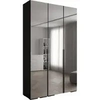 MEBLE KRYSPOL Inova 1 Schrank Spiegel - 236,7x150x47cm - Schwarz Schwarz Schwarz