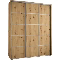 MEBLE KRYSPOL Davos 4 Schrank, drei Türen - 235,2x200x60 cm - Artisan Artisan Silber