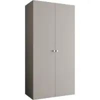MEBLE KRYSPOL Schrank 100x202x52 cm mit Kleiderstange, 2xTür, PARMA, Kaschmir, Griff Silber