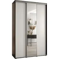 MEBLE KRYSPOL Davos 3 Schrank, drei Türen - 235,2x160x45 cm - Schwarz Weiß Silber
