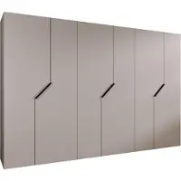 MEBLE KRYSPOL Schrank 300x202x52 cm mit Kleiderstange, 6xTür, ANDREW, Kaschmir, Griff Schwarz