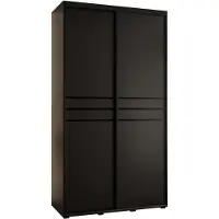 MEBLE KRYSPOL Davos 10 Schrank, zwei Türen - 235,2x140x60 cm - Schwarz Schwarz Schwarz