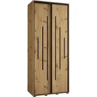 MEBLE KRYSPOL Davos 12 Schrank, zwei Türen - 235,2x110x45 cm - Artisan Artisan Schwarz