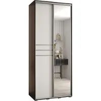 MEBLE KRYSPOL Davos 11 Schrank, zwei Türen - 235,2x100x60 cm - Schwarz Weiß Silber