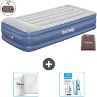 Bestway Luftmatratze - 1 Person - 97 x 191 x 46 cm - Grau/Blau - Inklusive Zubehör