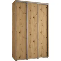 MEBLE KRYSPOL Davos 1 Schrank, drei Türen - 235,2x150x60 cm - Artisan Artisan Silber