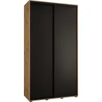 MEBLE KRYSPOL Davos 1 Schrank, zwei Türen - 235,2x130x45 cm - Artisan Schwarz Schwarz