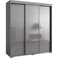 Mzm24 Schiebetürenschrank Como 3D 180 Grau (Lacobel)