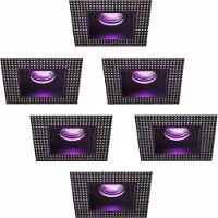 LEDVION LED Einbaustrahler 6er Set Schwarz 4.9W RGB CCT dimmbar smart