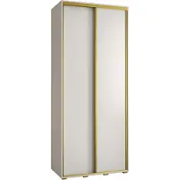 MEBLE KRYSPOL Davos 1 Schrank, zwei Türen - 235,2x120x45 cm - Weiß Weiß Gold