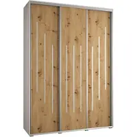 MEBLE KRYSPOL Davos 8 Schrank, drei Türen - 235,2x170x45 cm - Weiß Artisan Silber