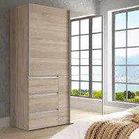 Freiraum Schiebetürenschrank >Winn 2< in Sonoma Eiche / Spiegel - 170,3x200,5x61,2cm (BxHxT)