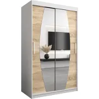 MEBLE KRYSPOL Kleiderschrank, Schiebetürenschrank Schlafzimmer, Schrank mit Spiegel ELYPSE 120 cm