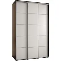 MEBLE KRYSPOL Davos 4 Schrank, drei Türen - 235,2x150x60 cm - Schwarz Weiß Silber