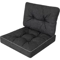 Bjird Gartenkissen Sitzauflage auf Gartenmöbel, Rattan, Gartenpolster Polsterauflagen auf Rataanmöbel, Kissen für Rattansessel - Schwarz, 50x50 cm