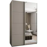 MEBLE KRYSPOL LUX 3 Schrank - 245,5x150x64cm - Kaschmir, Kaschmir, Silber