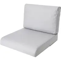 Bjird Sesselkissen, Kissen für Rattanmöbel, Sitzkissen & Rückenkissen, Sitzkissen für Sessel / Stühle - Indoor & Outdoor - Anti-Rutsch - 70x70 cm, Asche