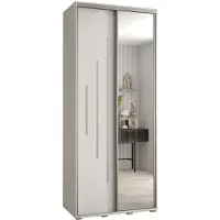 MEBLE KRYSPOL Davos 13 Schrank, zwei Türen - 235,2x120x60 cm - Weiß Weiß Silber