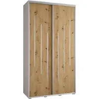MEBLE KRYSPOL Davos 8 Schrank, zwei Türen - 235,2x140x45 cm - Weiß Artisan Silber