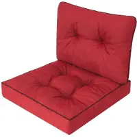 Bjird Gartenkissen Sitzauflage auf Gartenmöbel, Rattan, Gartenpolster Polsterauflagen auf Rataanmöbel, Kissen für Rattansessel - Rot, 70x70 cm