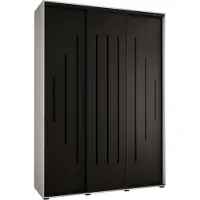 MEBLE KRYSPOL Davos 12 Schrank, drei Türen - 235,2x170x45 cm - Weiß Schwarz Schwarz