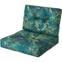 Bjird Sesselkissen, Kissen für Rattanmöbel, Sitzkissen & Rückenkissen, Sitzkissen für Sessel / Stühle - Indoor & Outdoor - Anti-Rutsch - 50x50, 50x39 cm, Grünes Gras