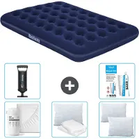 Bestway Luftmatratze - Französisches Bett - 137 x 191 x 22 cm - Blau - Im Lieferumfang enthalten Zubehör