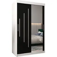MEBLE KRYSPOL Kleiderschrank, Schiebetürenschrank Schlafzimmer, Schrank mit Spiegel YORK 2 120 cm