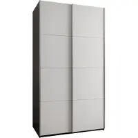 MEBLE KRYSPOL LUX 1 Kleiderschrank - 245,5x140x64cm - Schwarz, Weiß, Silber