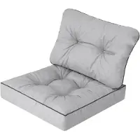 Bjird Gartenkissen Sitzauflage auf Gartenmöbel, Rattan, Gartenpolster Polsterauflagen auf Rataanmöbel, Kissen für Rattansessel - Asche, 60x60 cm