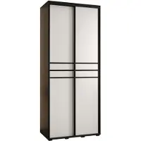 MEBLE KRYSPOL Davos 10 Schrank, zwei Türen - 235,2x120x60 cm - Schwarz Weiß Schwarz
