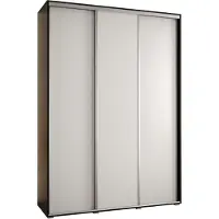 MEBLE KRYSPOL Davos 1 Schrank, drei Türen - 235,2x180x45 cm - Schwarz Weiß Silber